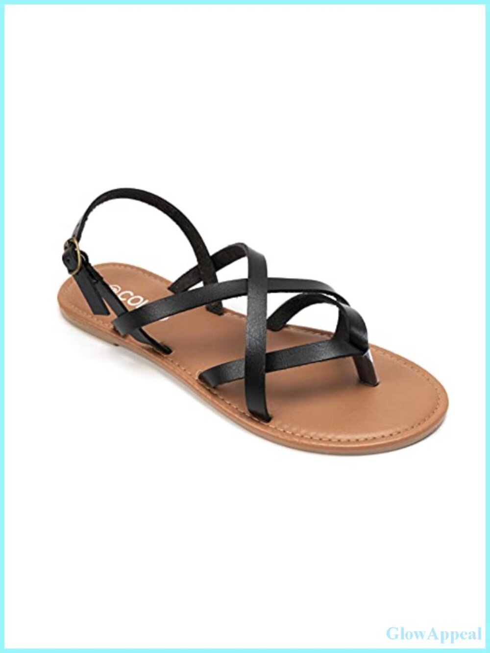 Women's Strappy Flat Sandals Faux Leather Fisherman Slingback Open Toe